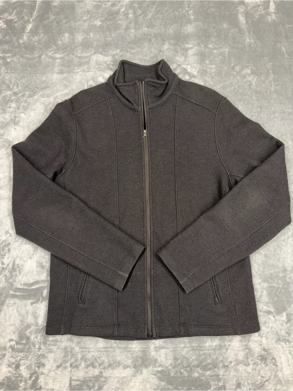 ibex Womens Wool Black Full-Zip Sweater Jacket